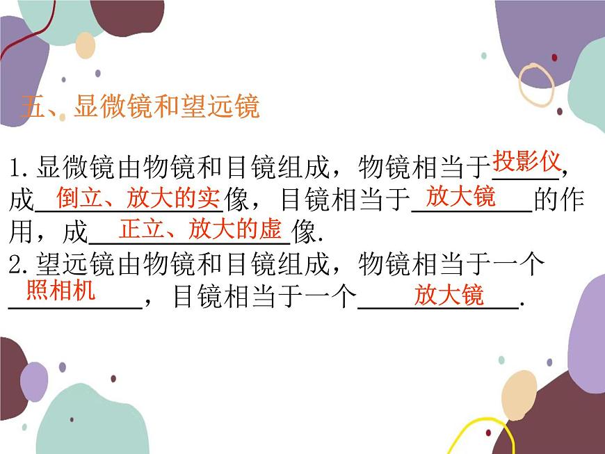 人教版物理八年級上冊第五章透鏡及其應(yīng)用復(fù)習(xí)課件第7頁