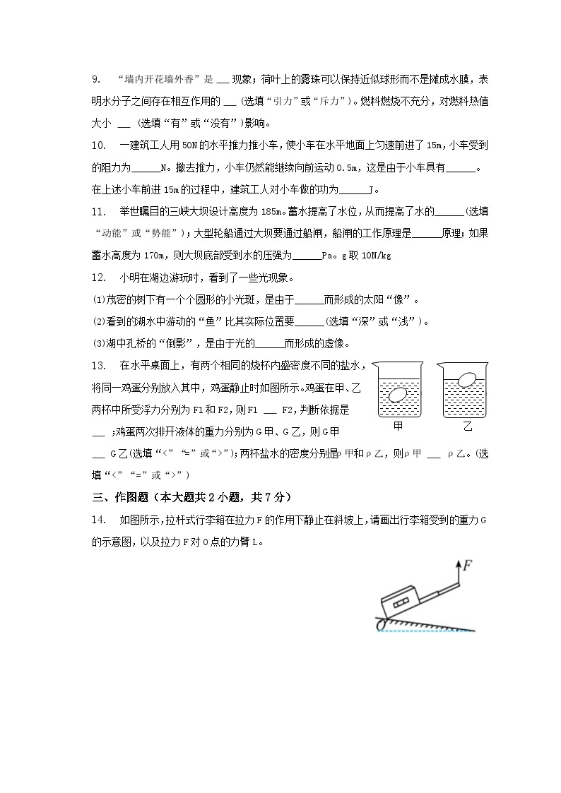 云南省2022-2023学年八年级下学期月考物理试卷（含解析）03