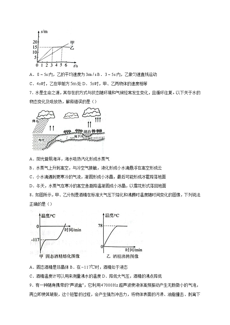 2023-2024学年甘肃省陇南市武都区八年级上学期期中物理质量检测模拟试题(含解析)第2页