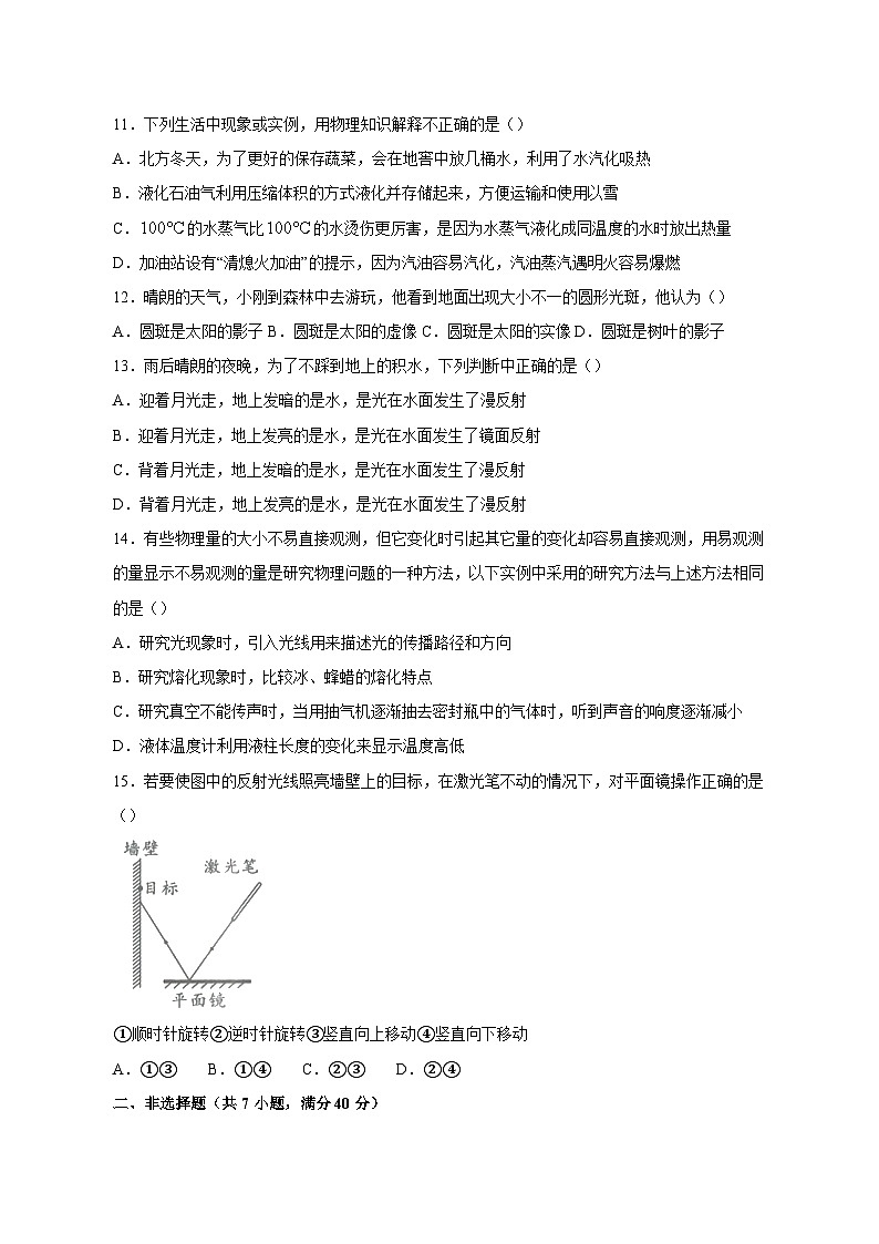 2023-2024学年湖北省黄石市阳新县八年级上学期期中物理质量检测模拟试题(含解析)第3页
