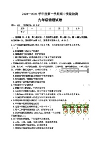 河北省秦皇岛市卢龙县2023-2024学年九年级上学期期中考试物理试题