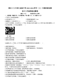 重庆十八中两江实验中学校2023-2024学年八年级上学期期中质量监测物理试题(无答案)