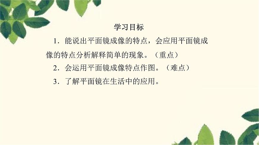 滬教版物理八年級上冊 第四章 多彩的光2.第二節(jié) 平面鏡成像 課件第3頁
