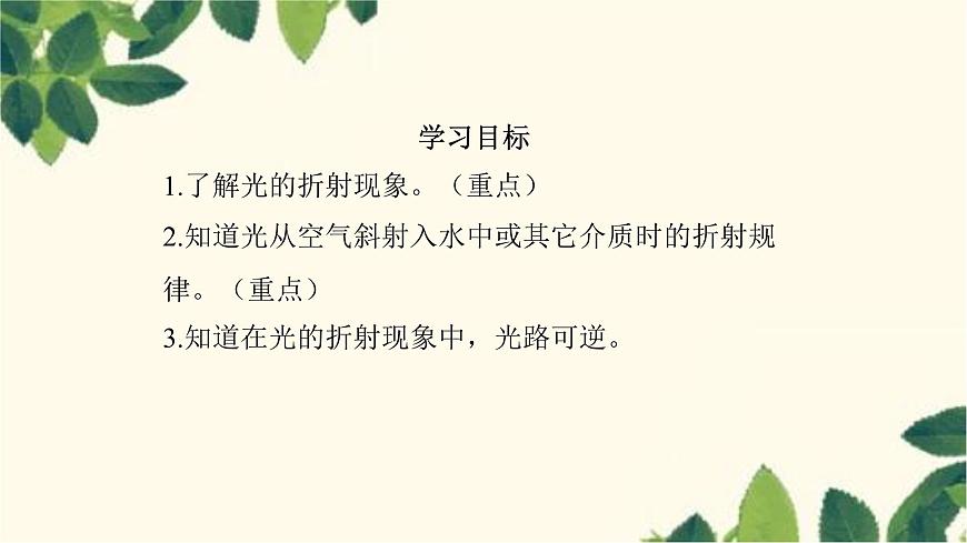 滬教版物理八年級(jí)上冊(cè) 第四章  多彩的光3.第三節(jié)  光的折射 課件第4頁(yè)