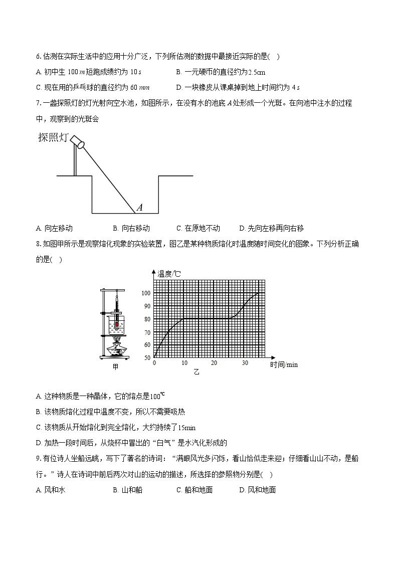 2022-2023学年天津市东丽区英华学校八年级（上）期末物理试卷（含答案解析）02