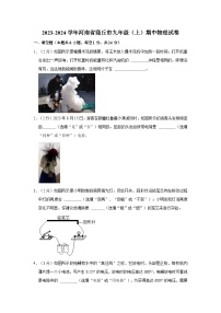 2023-2024学年河南省商丘市永城五中九年级（上）期中物理试卷