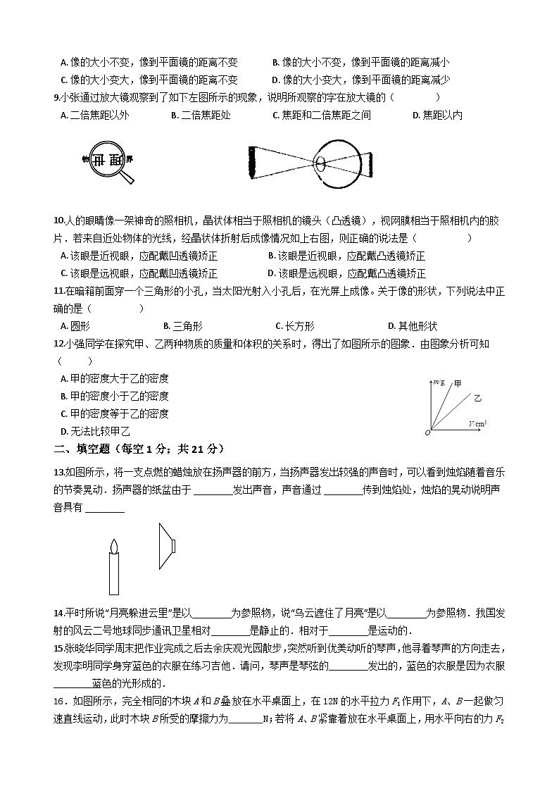 2023-2024学年度福建省厦门市八年级物理上册期末考试模拟试题第2页