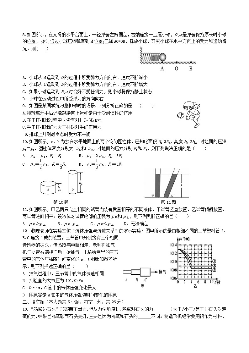 2020-2021学年江苏省南通市海安市李堡镇八年级下学期期中物理试题及答案第2页