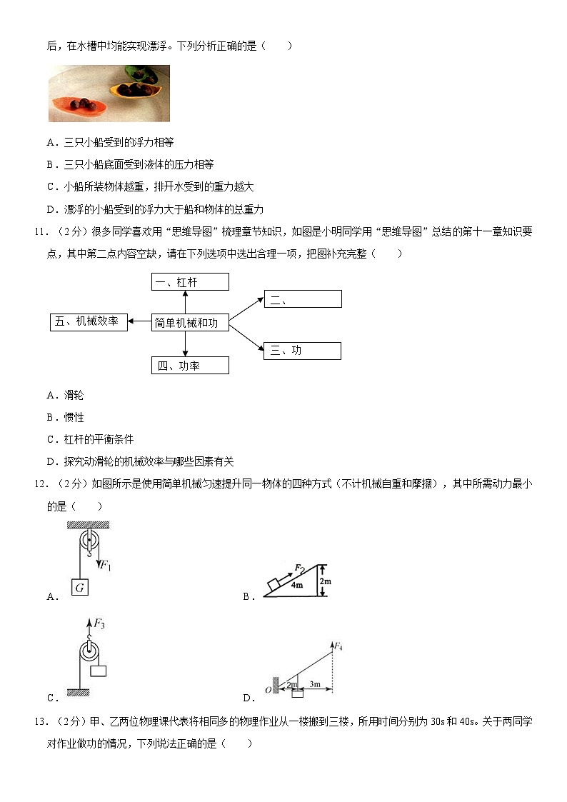 四川省成都市高新区2022-2023学年八年级下学期期末物理试卷03