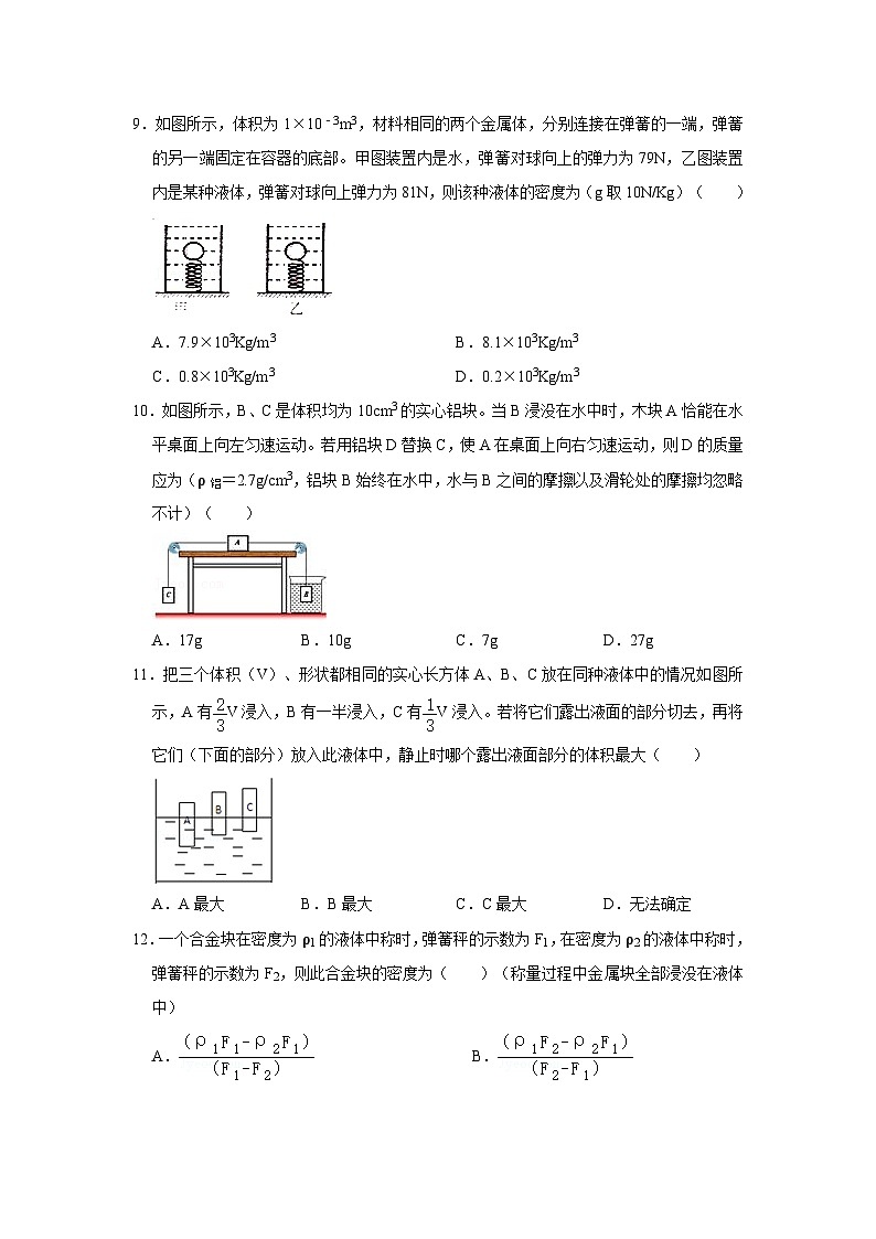 34阿基米德原理的应用、浮力大小的计算(学生版)第3页