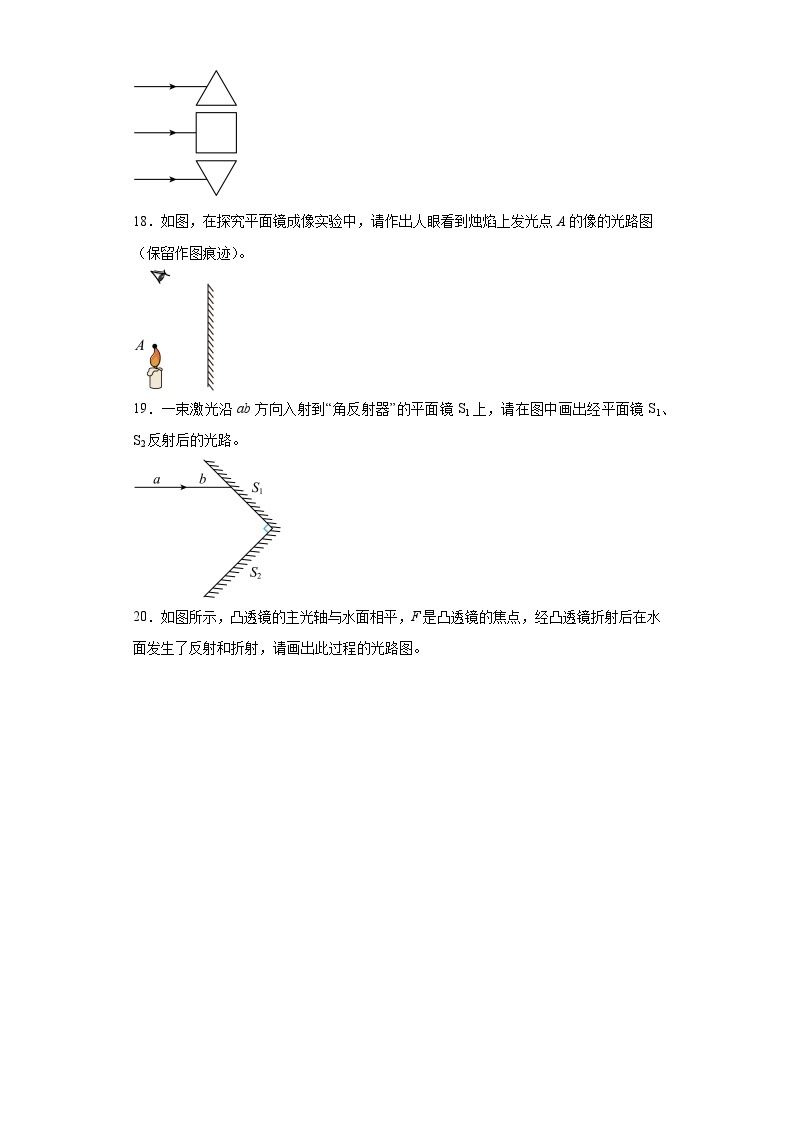 【期末复习】人教版 八年级上册 物理  期末作图题专题训练（含解析）03