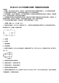 浙江省2023-2024学年物理九年级第一学期期末综合测试试题