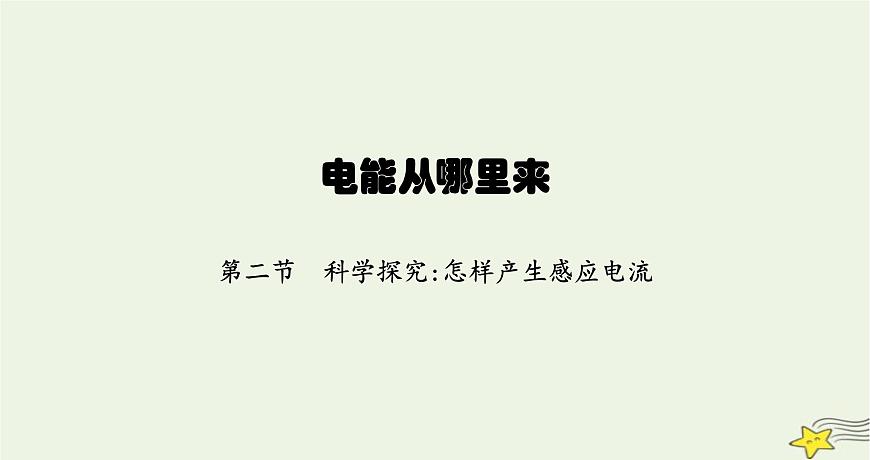 滬科版九年級物理第十八章電能從哪里來第二節(jié)科學(xué)探究怎樣產(chǎn)生感應(yīng)電流課件第1頁