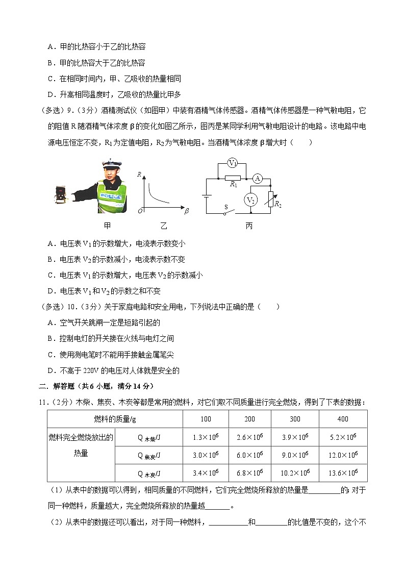 云南省昆明市禄劝县2023-2024学年九年级上学期期末物理模拟试卷03