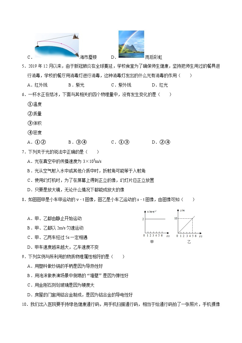 江苏省扬州市高邮市2020-2021学年八年级上学期期末物理试卷02