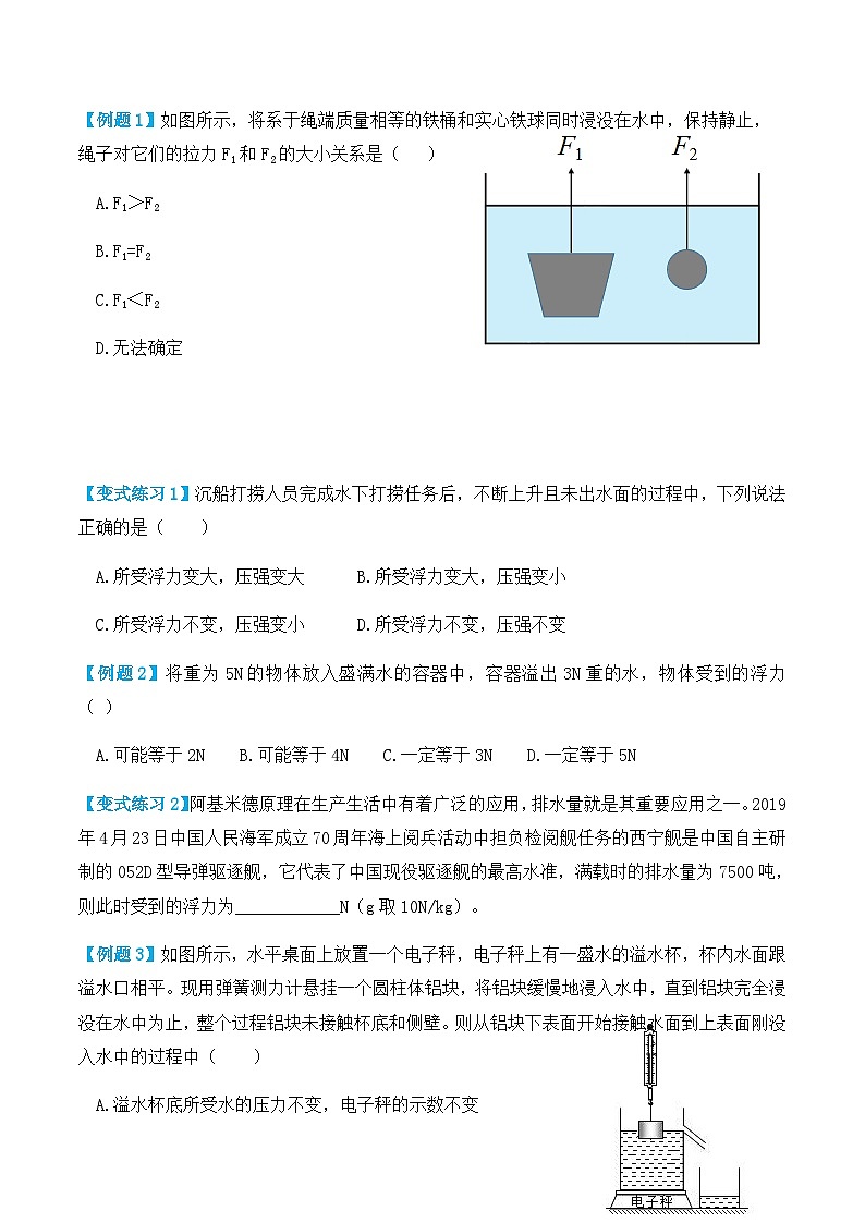 人教版八年級(jí)物理下冊(cè)10.2阿基米德原理(講義)學(xué)生版+教師版第2頁(yè)