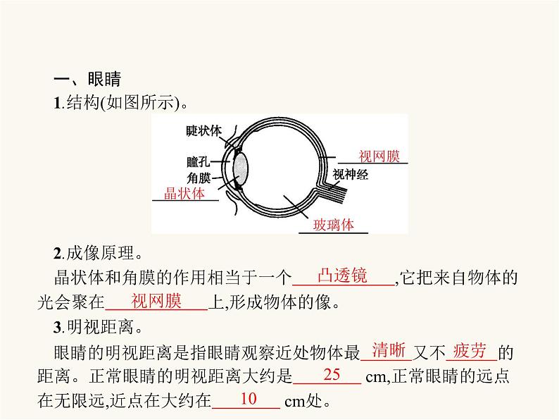 人教版八年级物理上册第5章透镜及其应用第4节眼睛和眼镜课件第2页