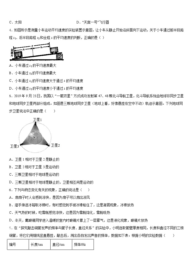 2023-2024學年北京市房山區(qū)名校八年級物理第一學期期末學業(yè)質(zhì)量監(jiān)測模擬試題含答案第2頁