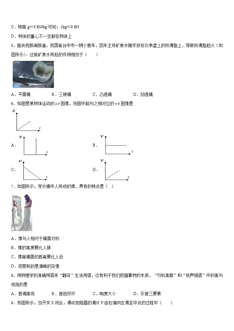 2023-2024学年北京市石景山区景山学校物理八年级第一学期期末质量跟踪监视试题含答案第2页