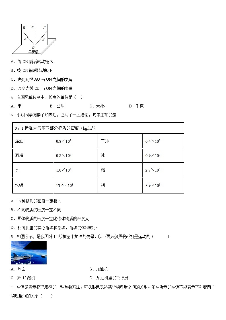 2023-2024学年四川省成都市七中学育才学校八年级物理第一学期期末考试试题含答案第2页