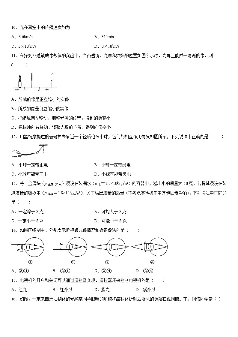 2023-2024学年山东省博兴县八上物理期末质量跟踪监视模拟试题含答案第3页