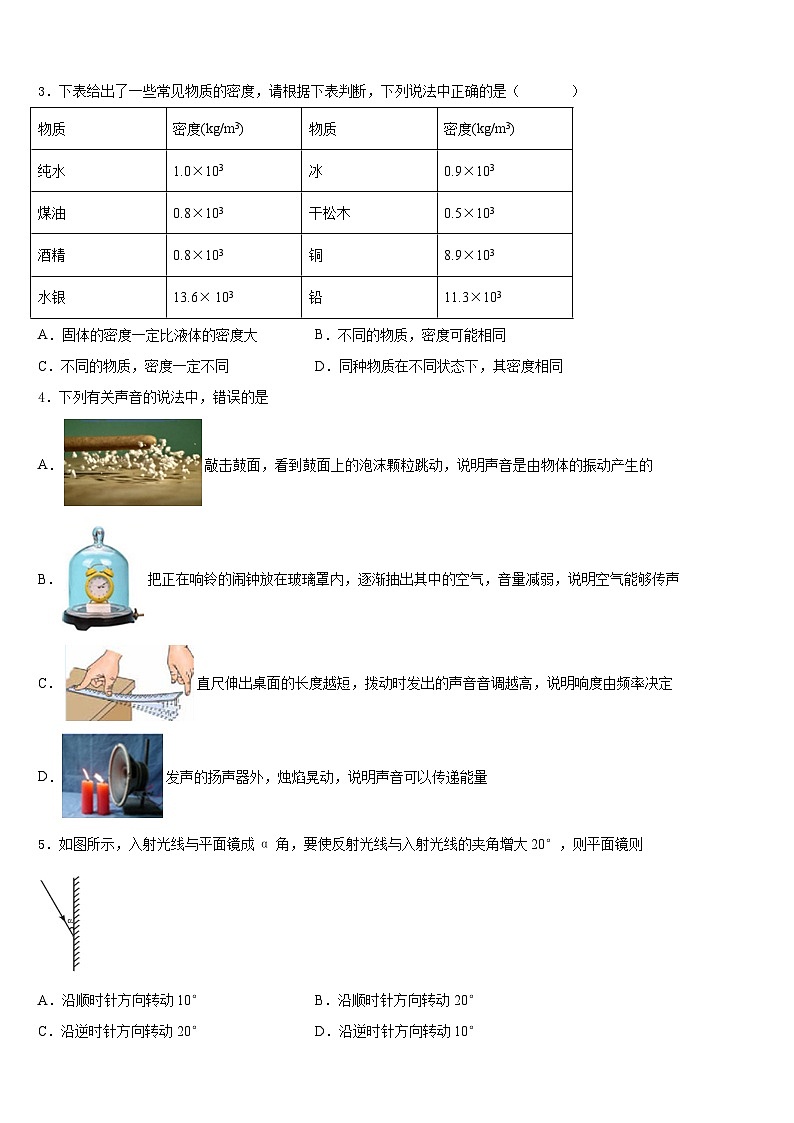 2023-2024学年山东省临沂市八年级物理第一学期期末质量检测模拟试题含答案第2页
