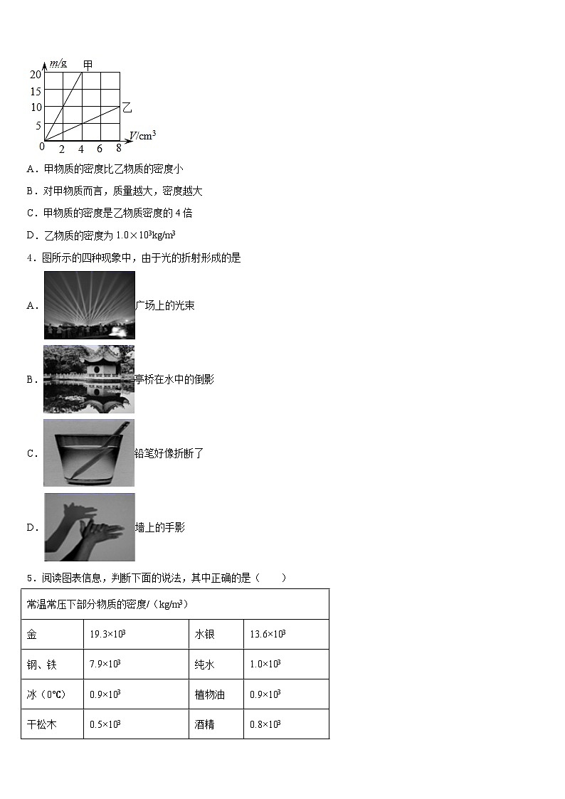 2023-2024學(xué)年山東省濟(jì)南市八年級(jí)物理第一學(xué)期期末綜合測(cè)試模擬試題含答案第2頁(yè)