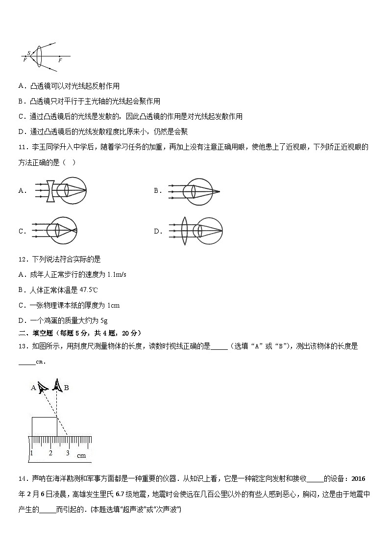 2023-2024学年山东省济南市莱芜区八年级物理第一学期期末监测模拟试题含答案03