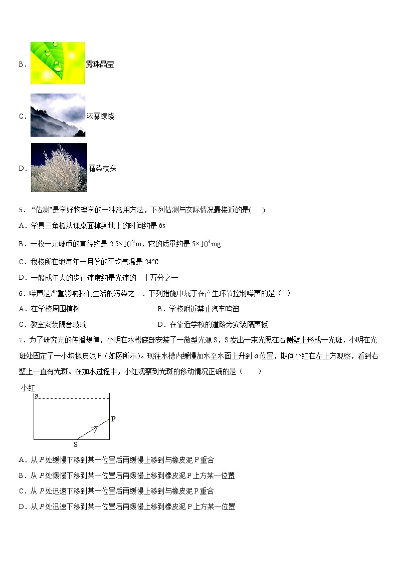 2023-2024学年山东省滕州市洪绪镇洪绪中学物理八年级第一学期期末监测试题含答案第2页