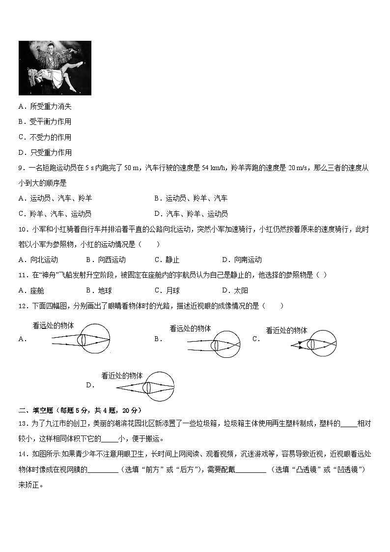 2023-2024学年山东省青岛黄岛区七校联考物理八年级第一学期期末联考模拟试题含答案第3页