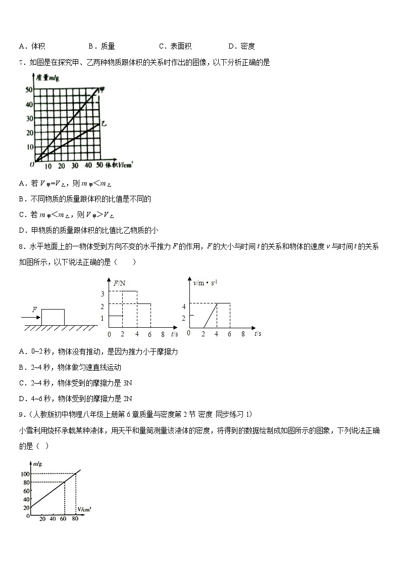 2023-2024学年广东省佛山市八年级物理第一学期期末学业质量监测试题含答案03