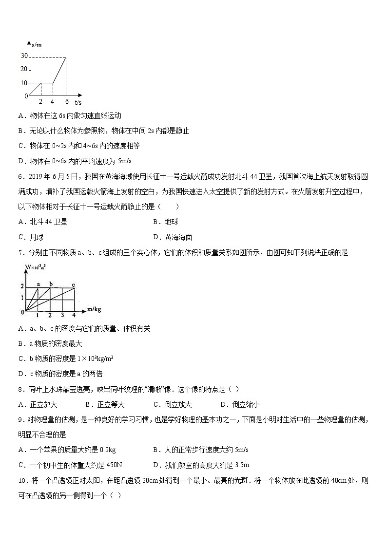 2023-2024学年山西省运城市夏县八上物理期末综合测试模拟试题含答案02