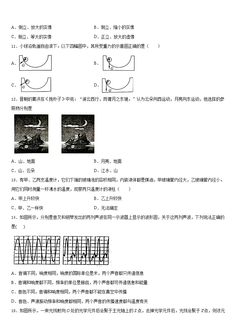 2023-2024学年山西省运城市夏县八上物理期末综合测试模拟试题含答案03