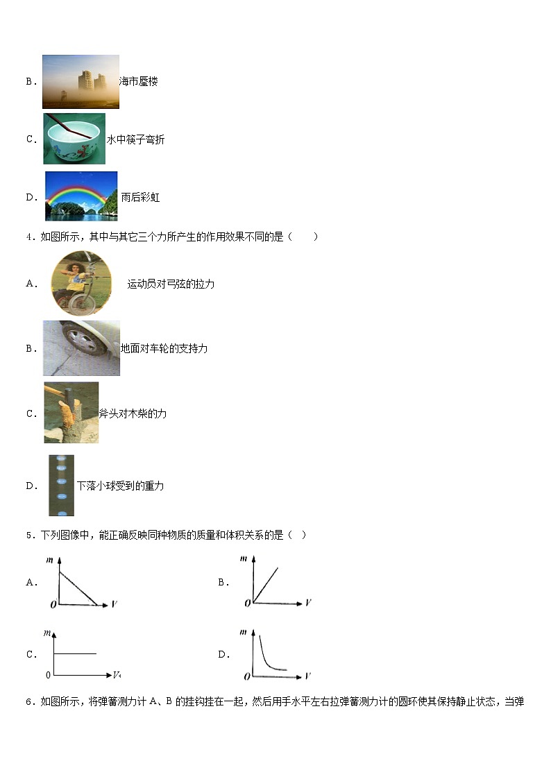 2023-2024学年广东省江门市培英初级中学物理八年级第一学期期末达标检测试题含答案02