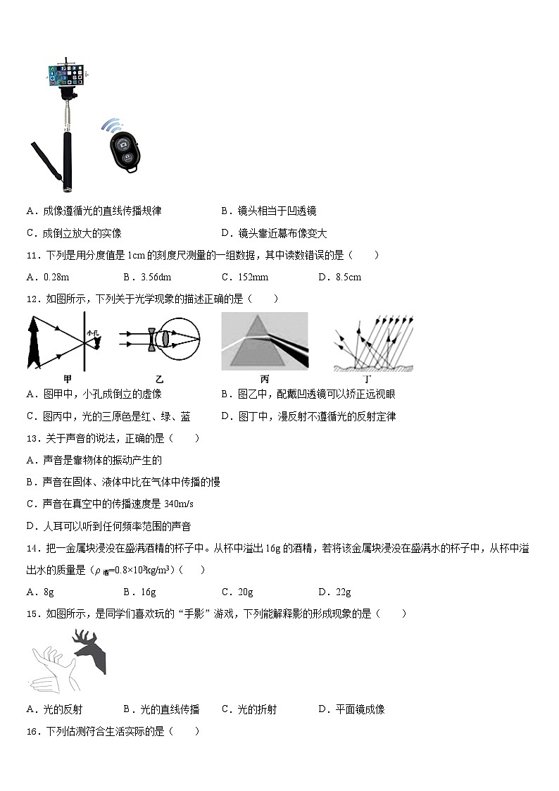 2023-2024学年广东省湛江市霞山职业高级中学物理八上期末统考试题含答案第3页