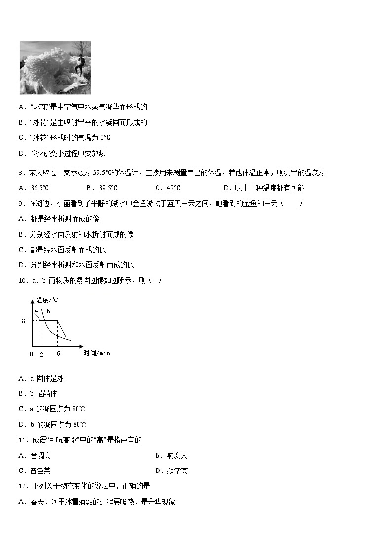 2023-2024學年廣西省崇左市天等縣八年級物理第一學期期末教學質(zhì)量檢測模擬試題含答案第3頁