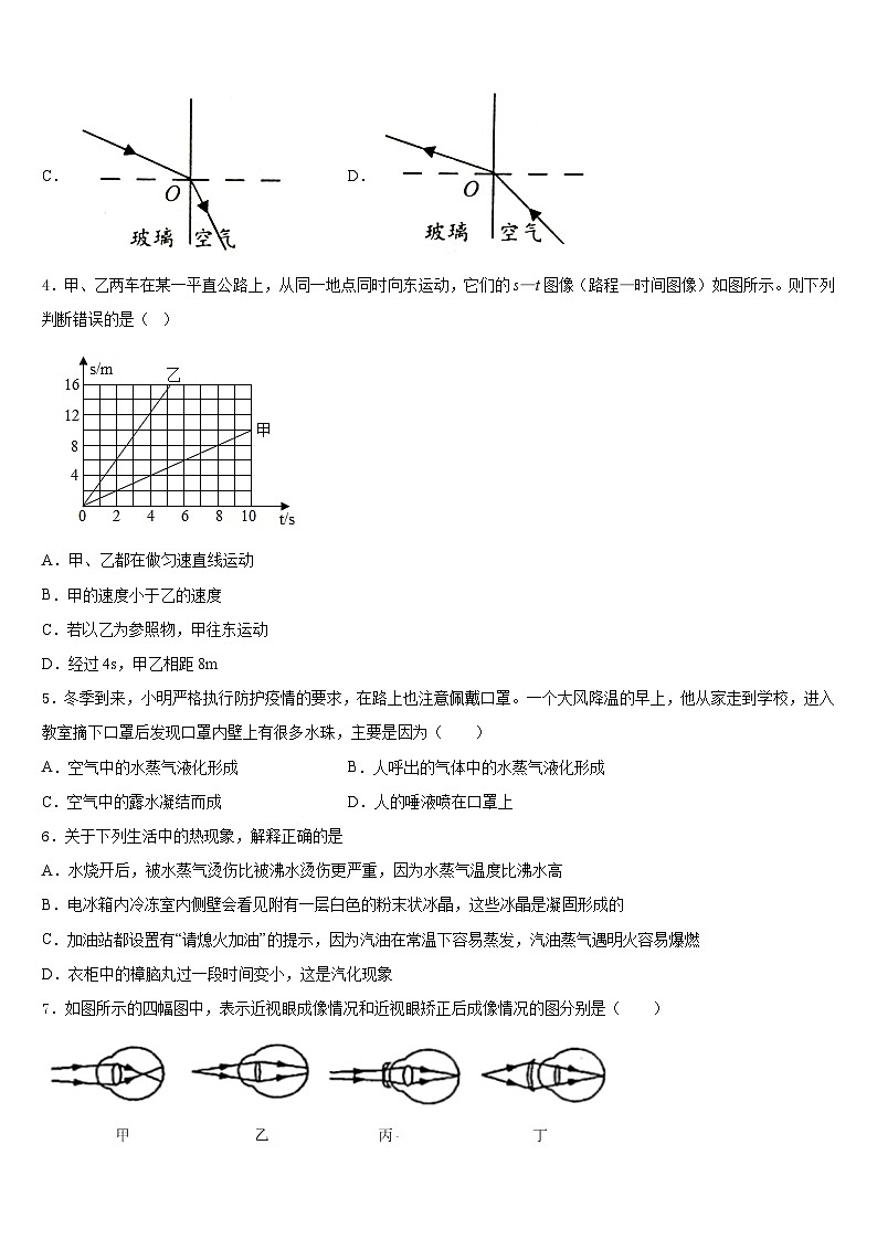 2023-2024學年新余市重點中學八上物理期末檢測模擬試題含答案第2頁