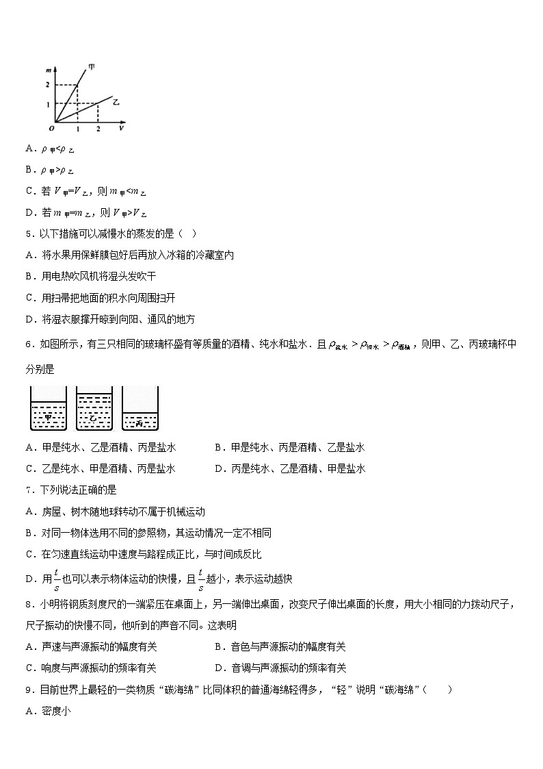 2023-2024学年广西玉林陆川县联考八上物理期末监测模拟试题含答案第2页