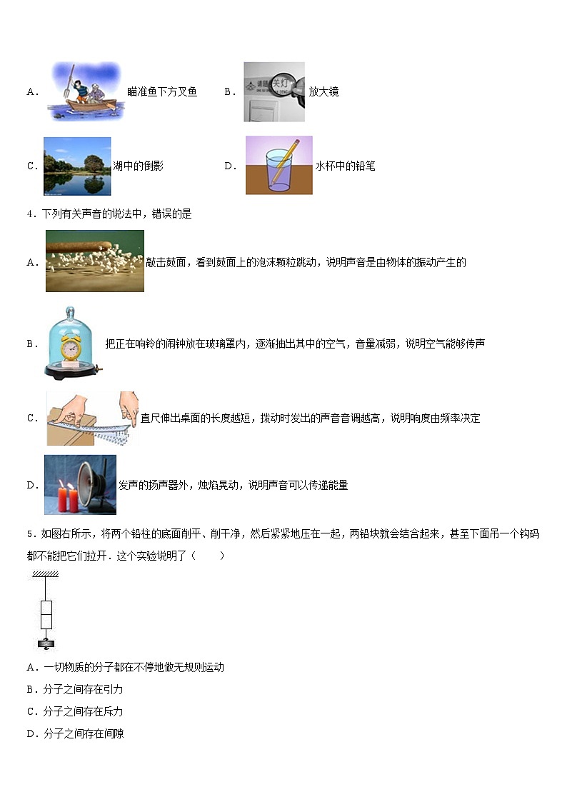 2023-2024学年江苏省南京市东山外国语学校八上物理期末达标测试试题含答案第2页