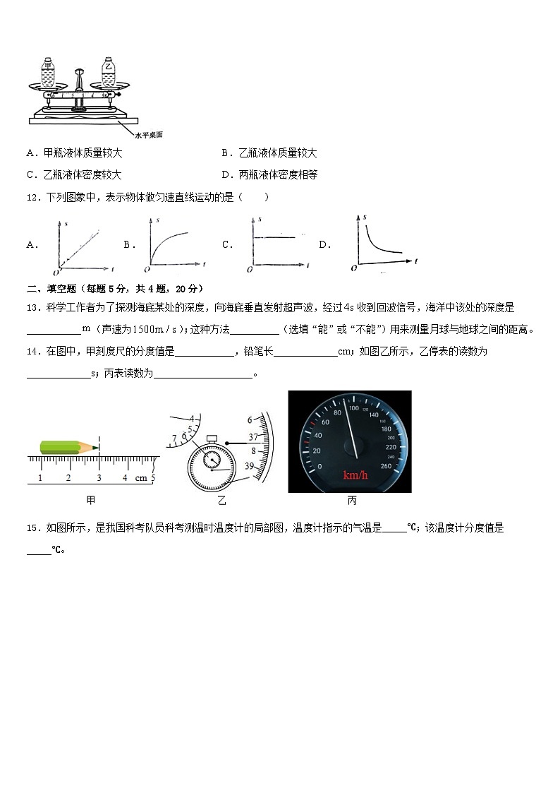 2023-2024学年江苏省江阴市河塘中学物理八上期末达标检测试题含答案03