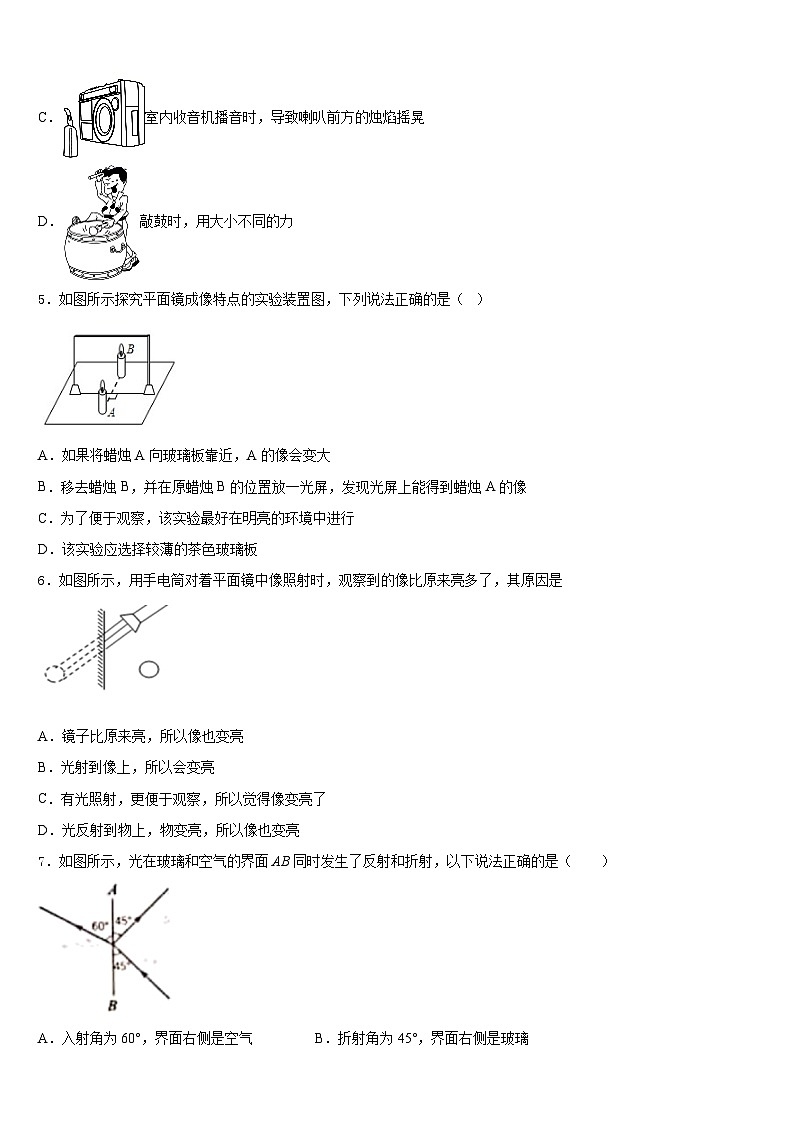 2023-2024学年江苏省泰州市青藤学校物理八上期末统考试题含答案第2页