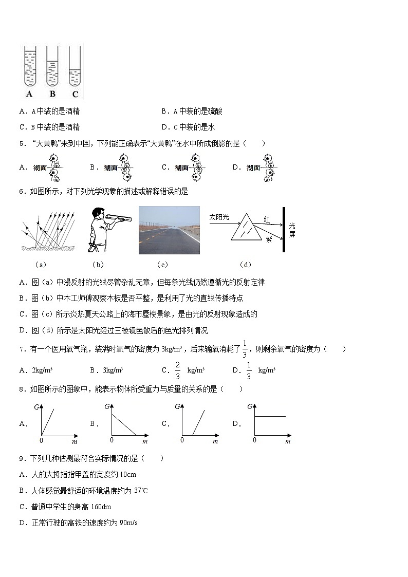 2023-2024学年江苏省泰州市周庄初级中学物理八年级第一学期期末经典模拟试题含答案第2页