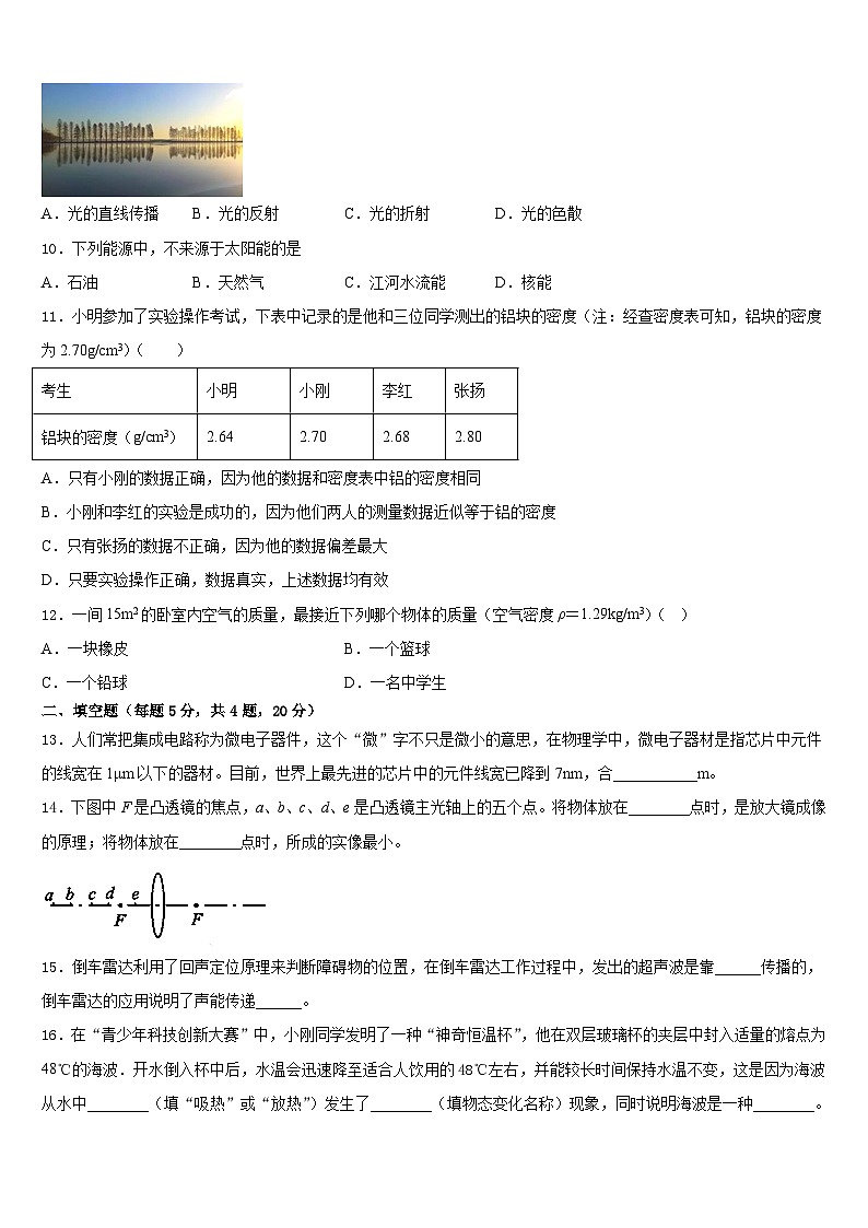 2023-2024学年江西省婺源县联考物理八上期末考试模拟试题含答案第3页