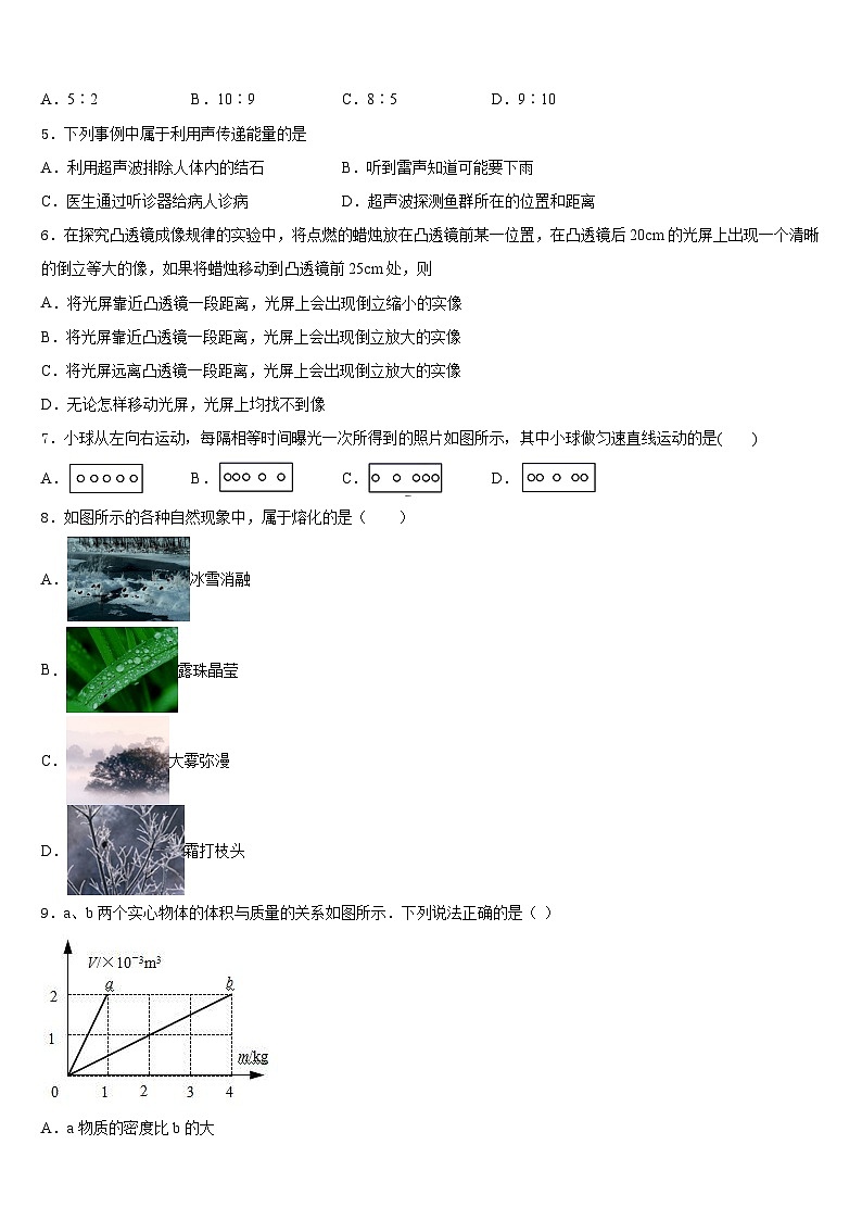 2023-2024学年河北省沧州市沧县物理八年级第一学期期末综合测试模拟试题含答案第2页