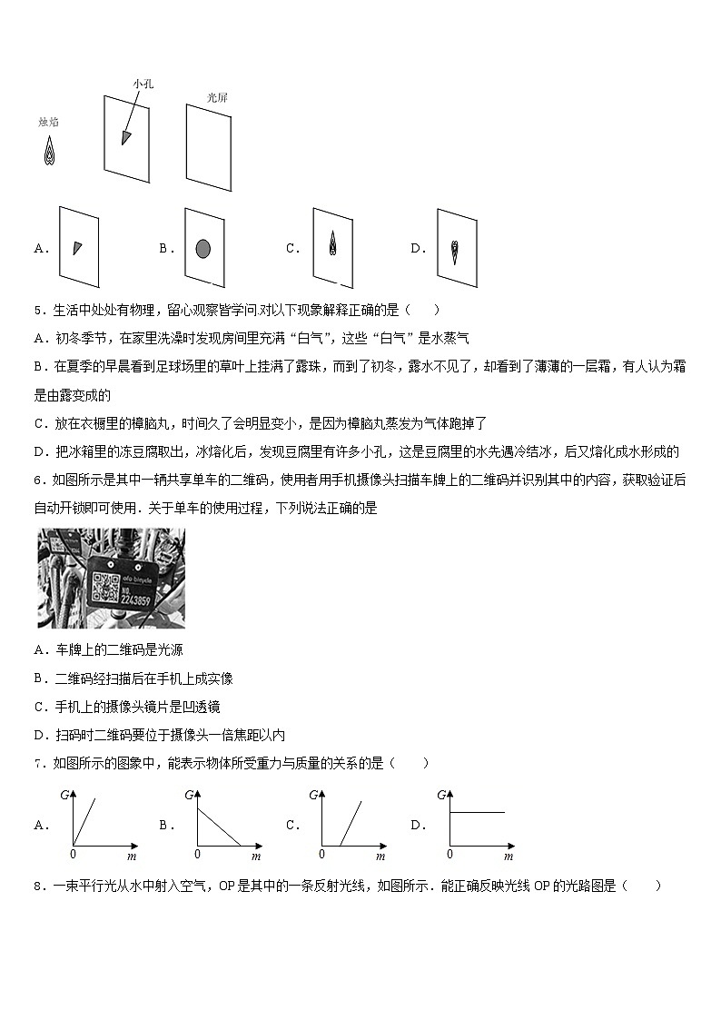 2023-2024学年河南省南阳华龙中学八上物理期末检测模拟试题含答案02