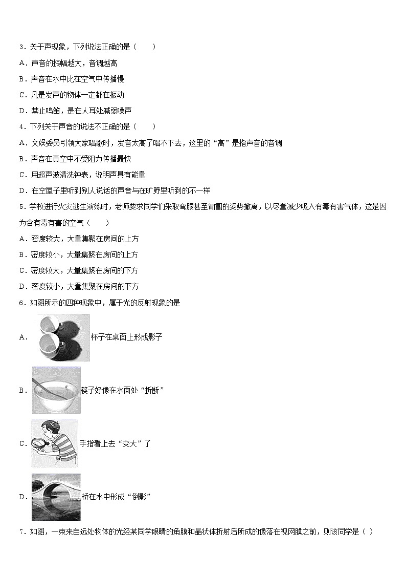 2023-2024学年河南省汝州市八年级物理第一学期期末联考模拟试题含答案第2页