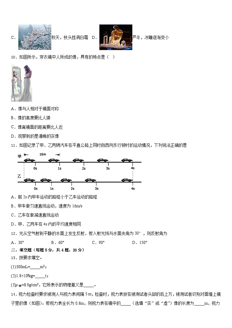 2023-2024学年河南省郑州师院附属外语中学八上物理期末经典试题含答案03