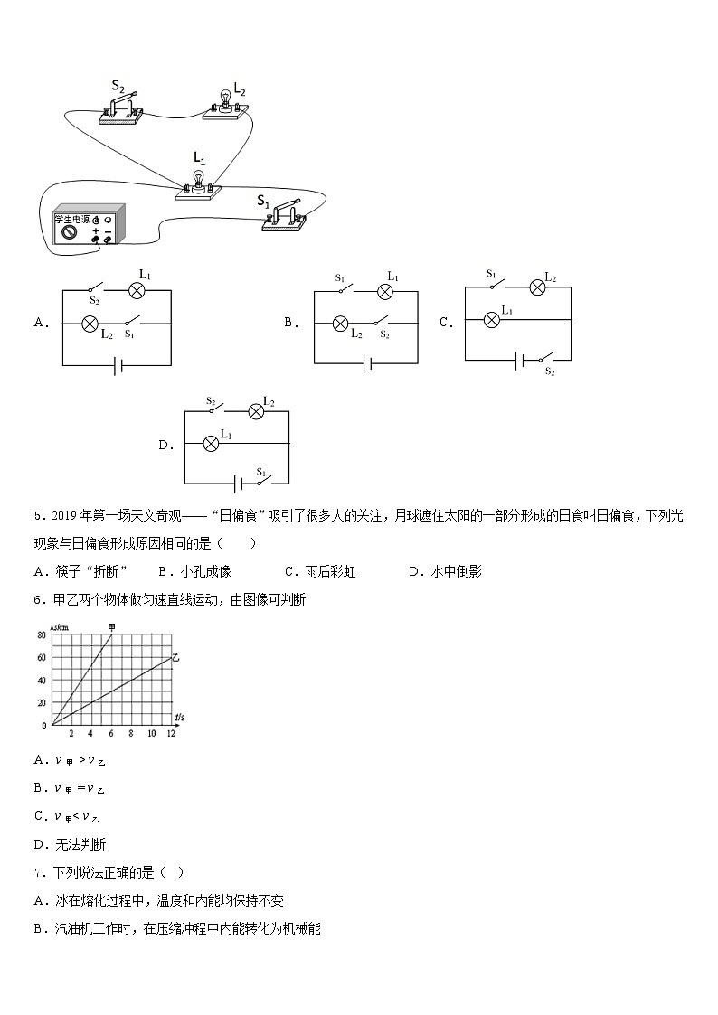 2023-2024学年浙江省台州市天台实验中学物理八上期末教学质量检测模拟试题含答案第2页