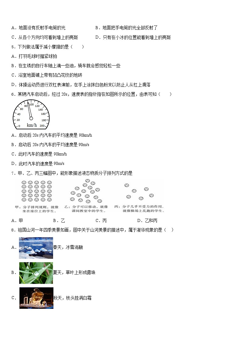 2023-2024学年海南海口市物理八上期末达标检测模拟试题含答案第2页