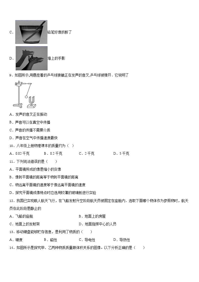 2023-2024学年海南省华东师大二附中八年级物理第一学期期末综合测试模拟试题含答案03